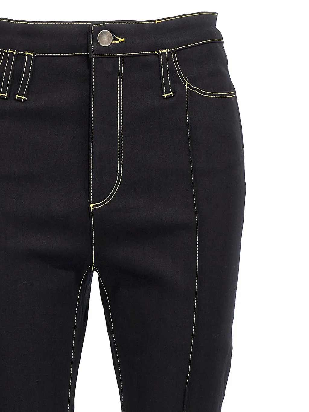 Nensi Dojaka Sheer Hem Tulle Jeans