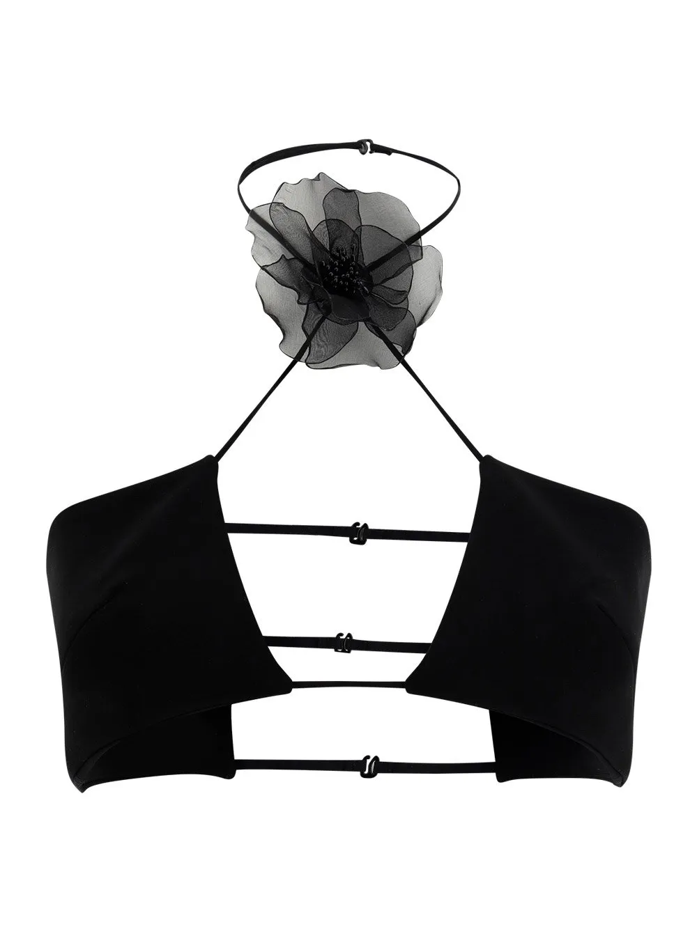 Nensi Dojaka Floral-Appliqué Cropped Top