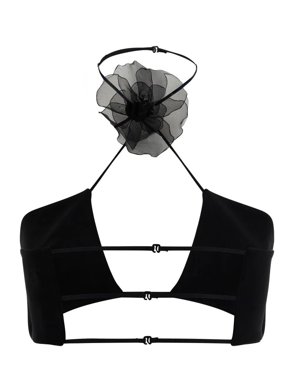 Nensi Dojaka Floral-Appliqué Cropped Top