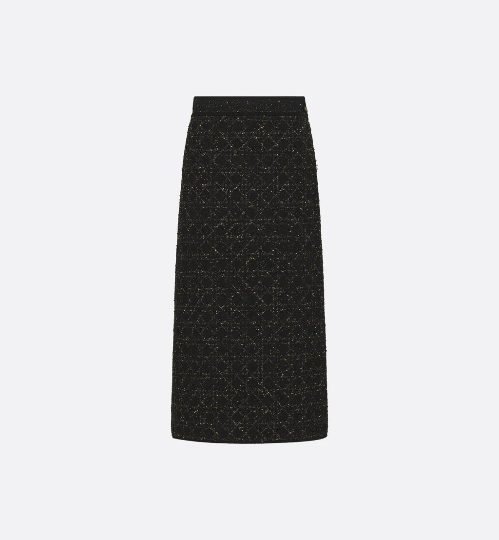 Mid-Length Macrocannage Straight Skirt