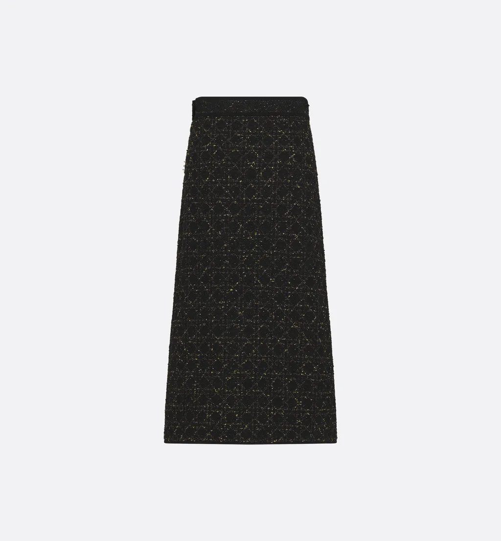 Mid-Length Macrocannage Straight Skirt