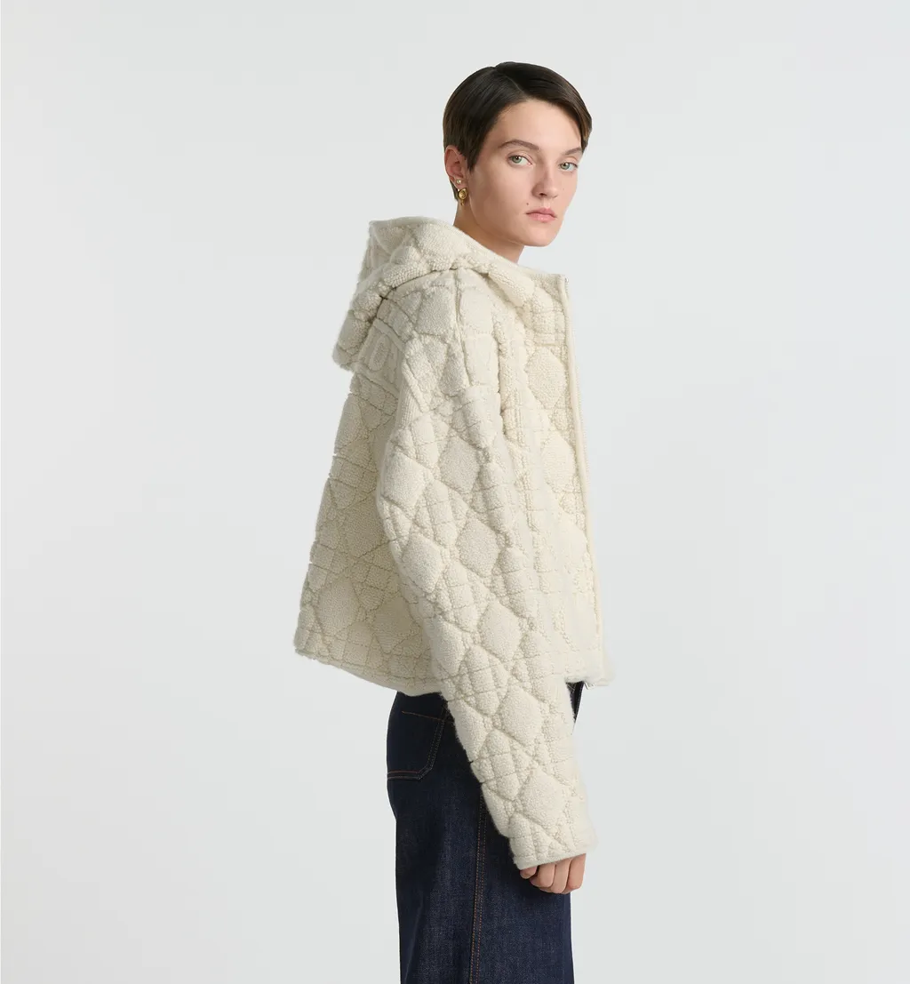 Cannage Zipped Cardigan With Hood