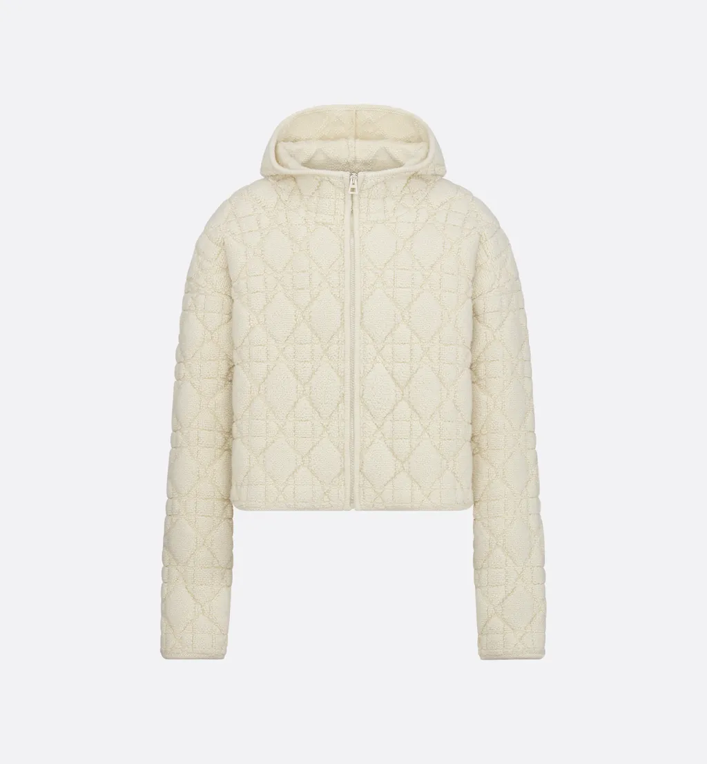Cannage Zipped Cardigan With Hood