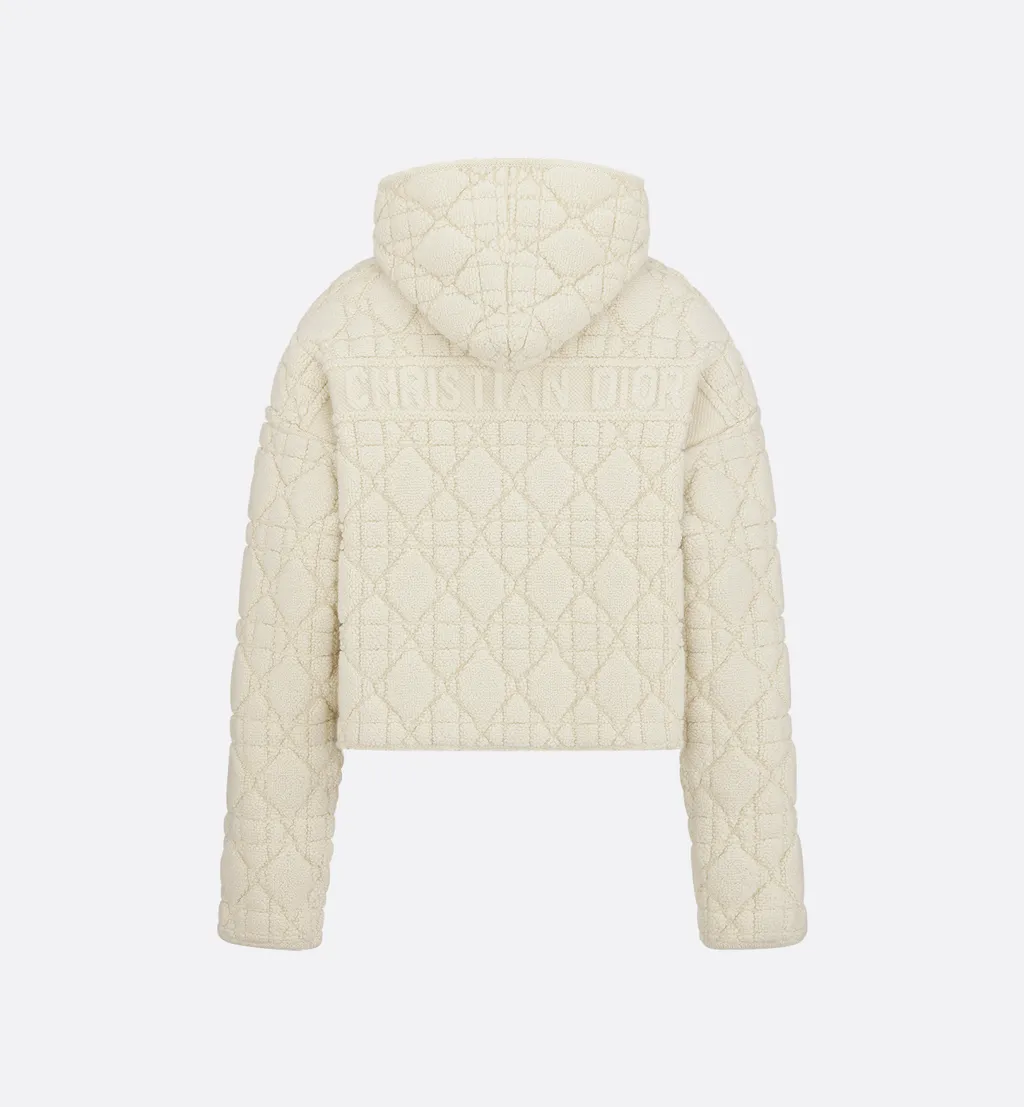 Cannage Zipped Cardigan With Hood
