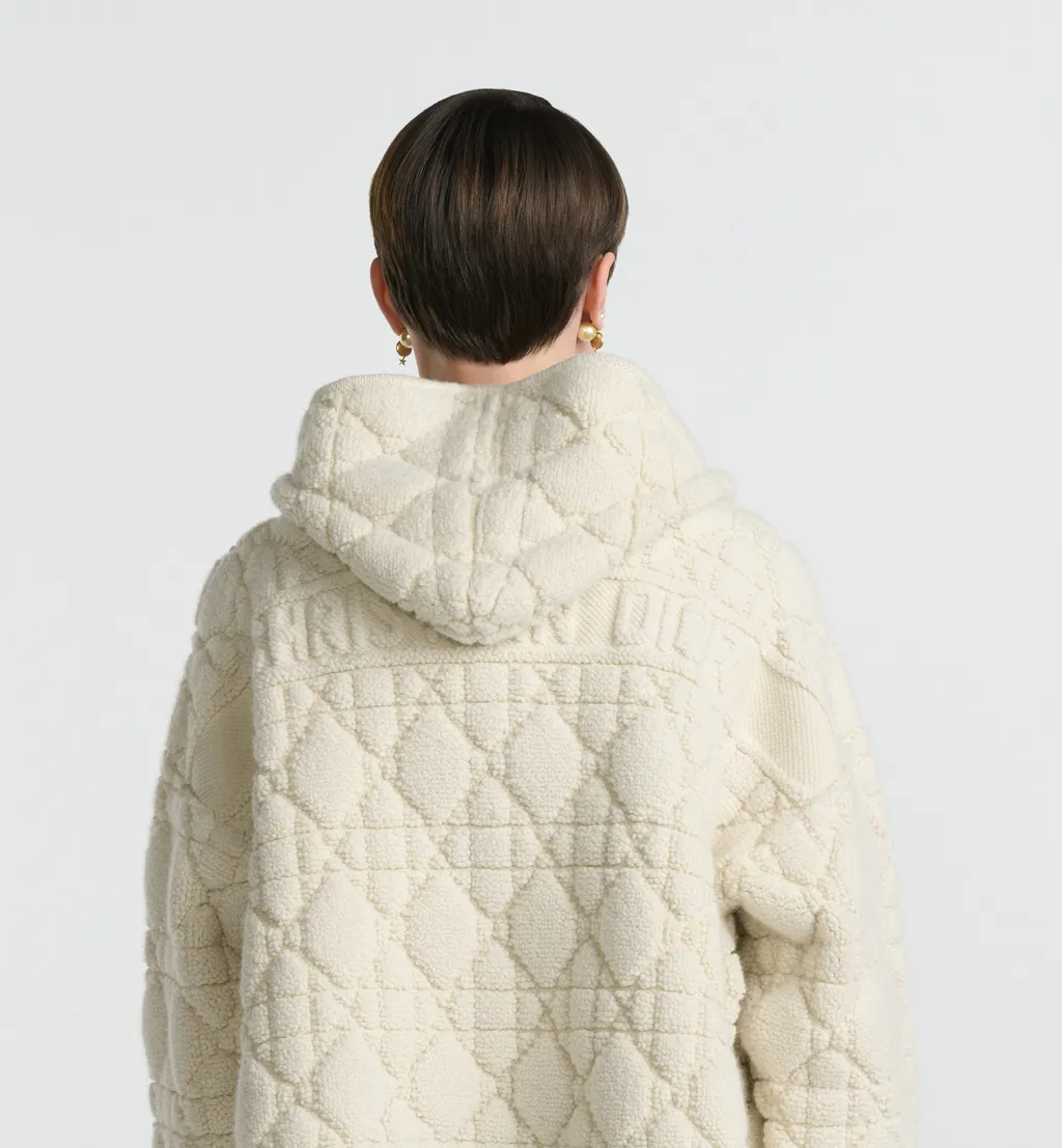 Cannage Zipped Cardigan With Hood