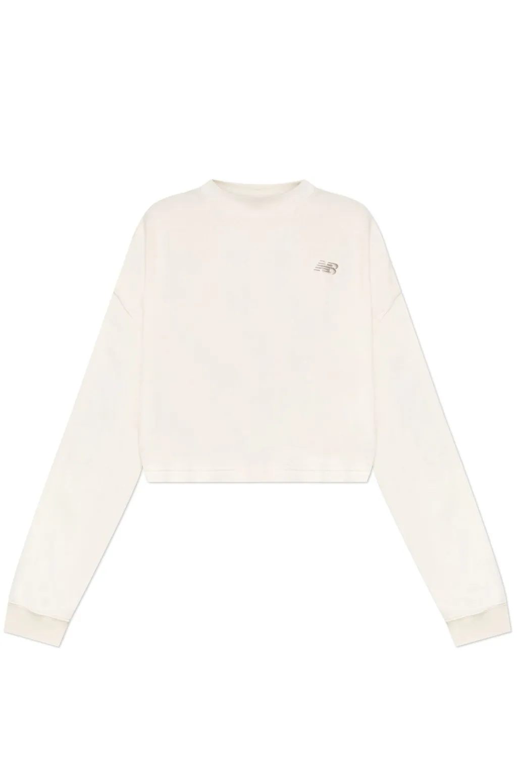 New Balance Logo Embroidered Cropped Sweatshirt