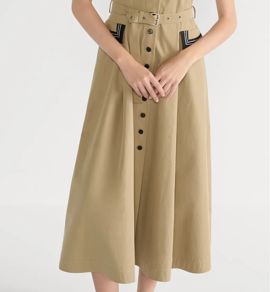 Mid-Length Flared Shirtdress