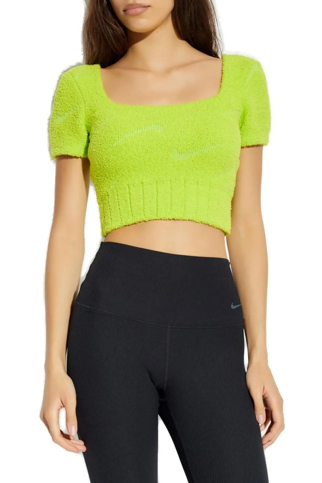 Nike Short-Sleeved Cropped Knitted Top