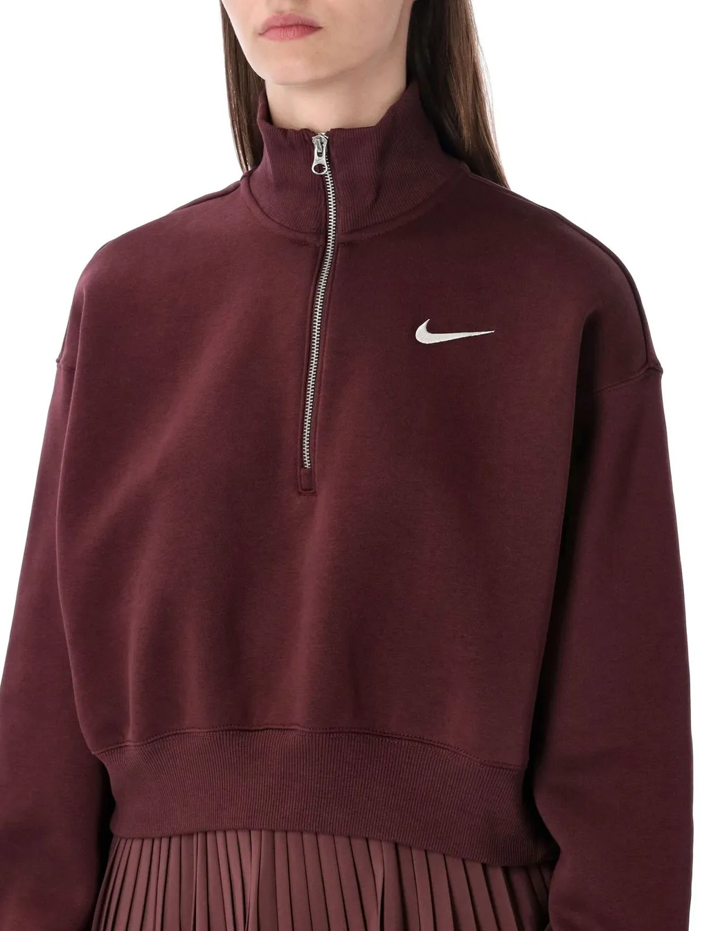 Nike Phoenix Cropped Half-Zipped Sweatshirt