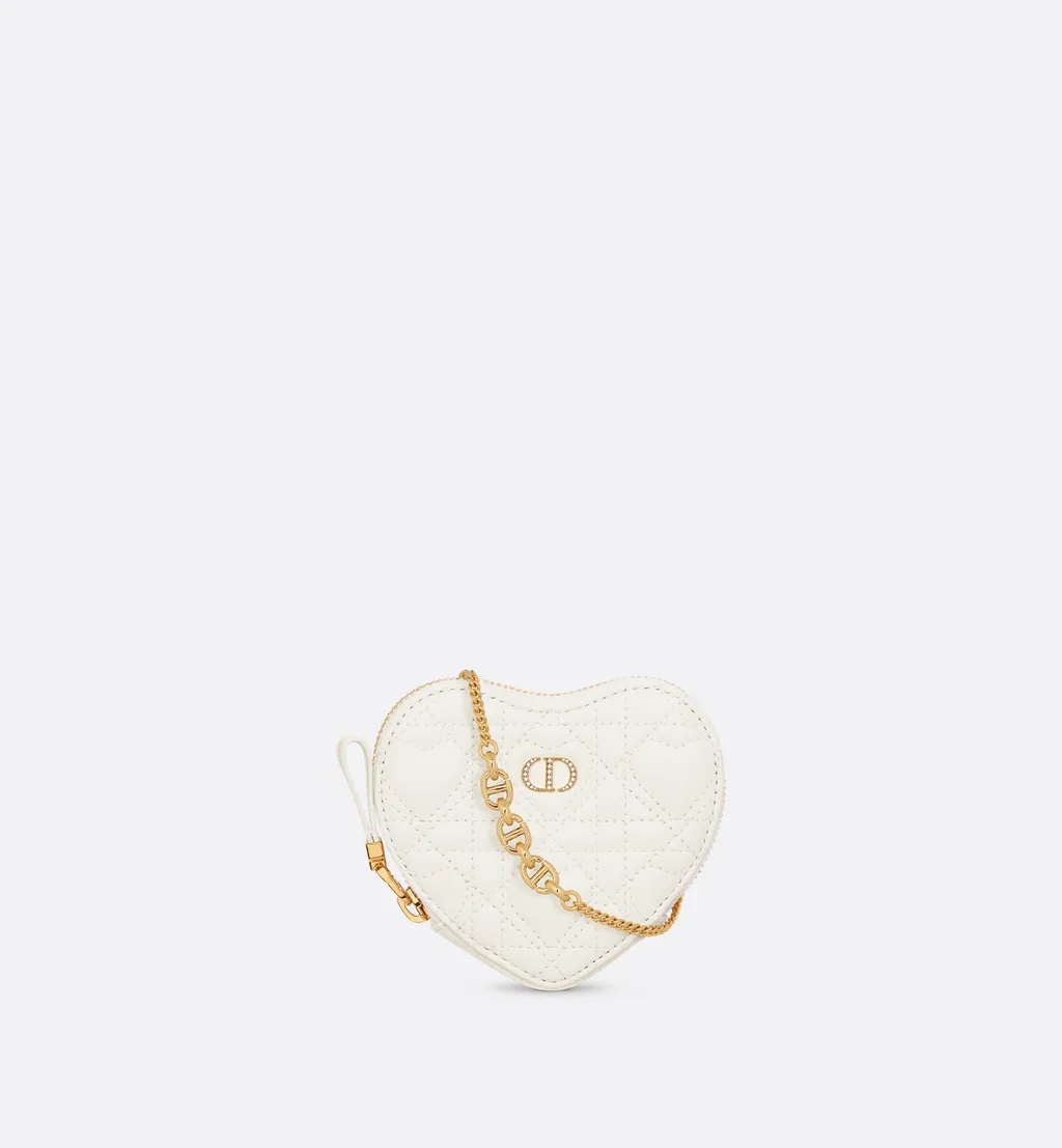 Dior Caro Heart Pouch With Chain