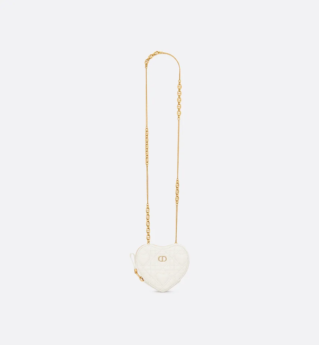 Dior Caro Heart Pouch With Chain