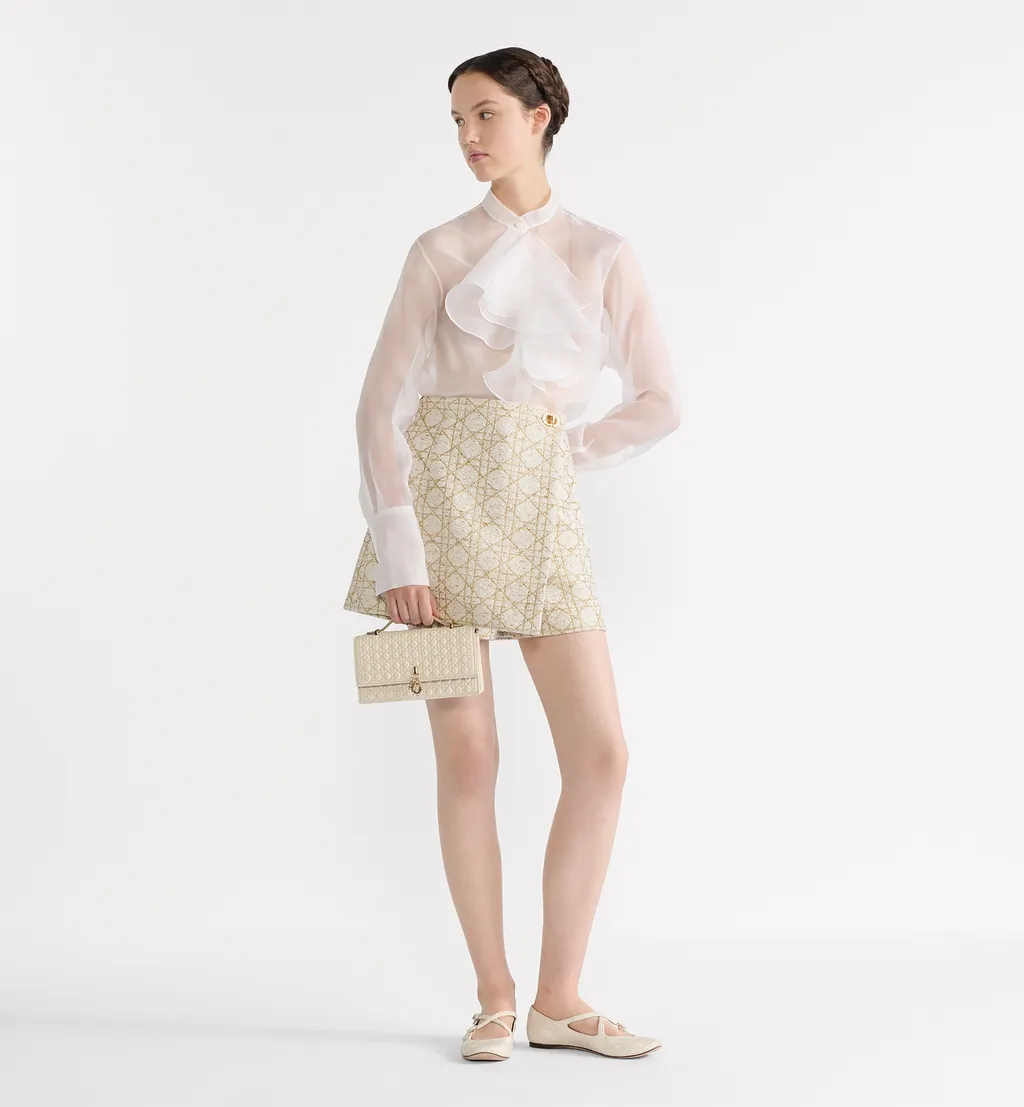 Blouse With Ruffled Neckline