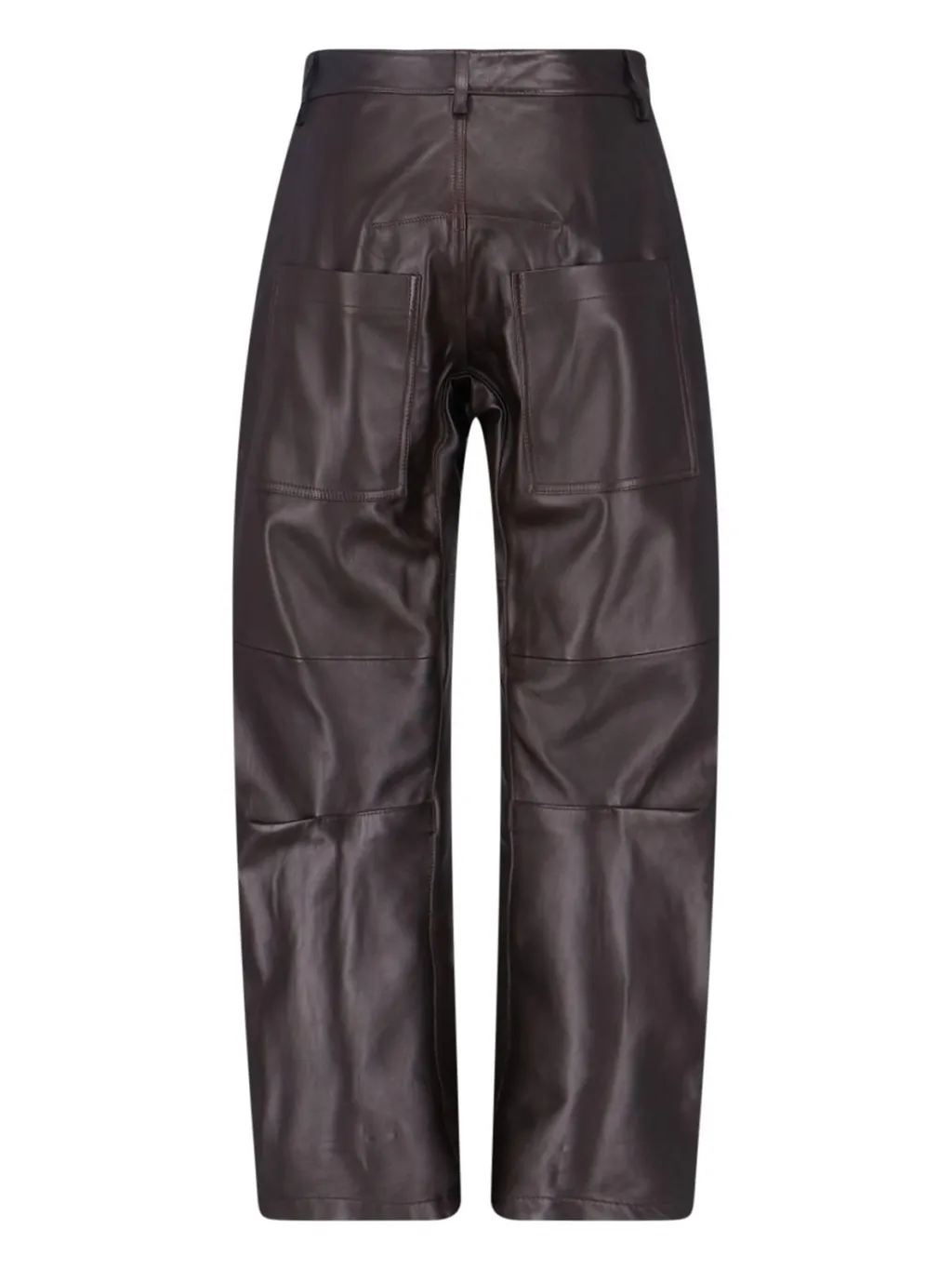 Nili Lotan Curved Leg Leather Trousers