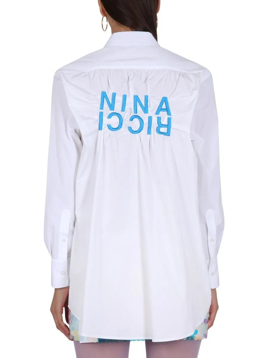 Nina Ricci Poplin Crinkle Buttoned Shirt
