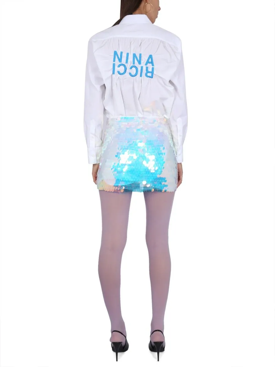 Nina Ricci Poplin Crinkle Buttoned Shirt
