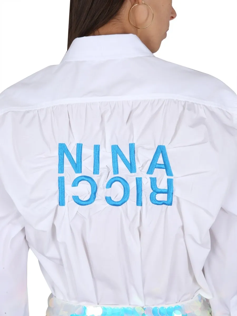 Nina Ricci Poplin Crinkle Buttoned Shirt