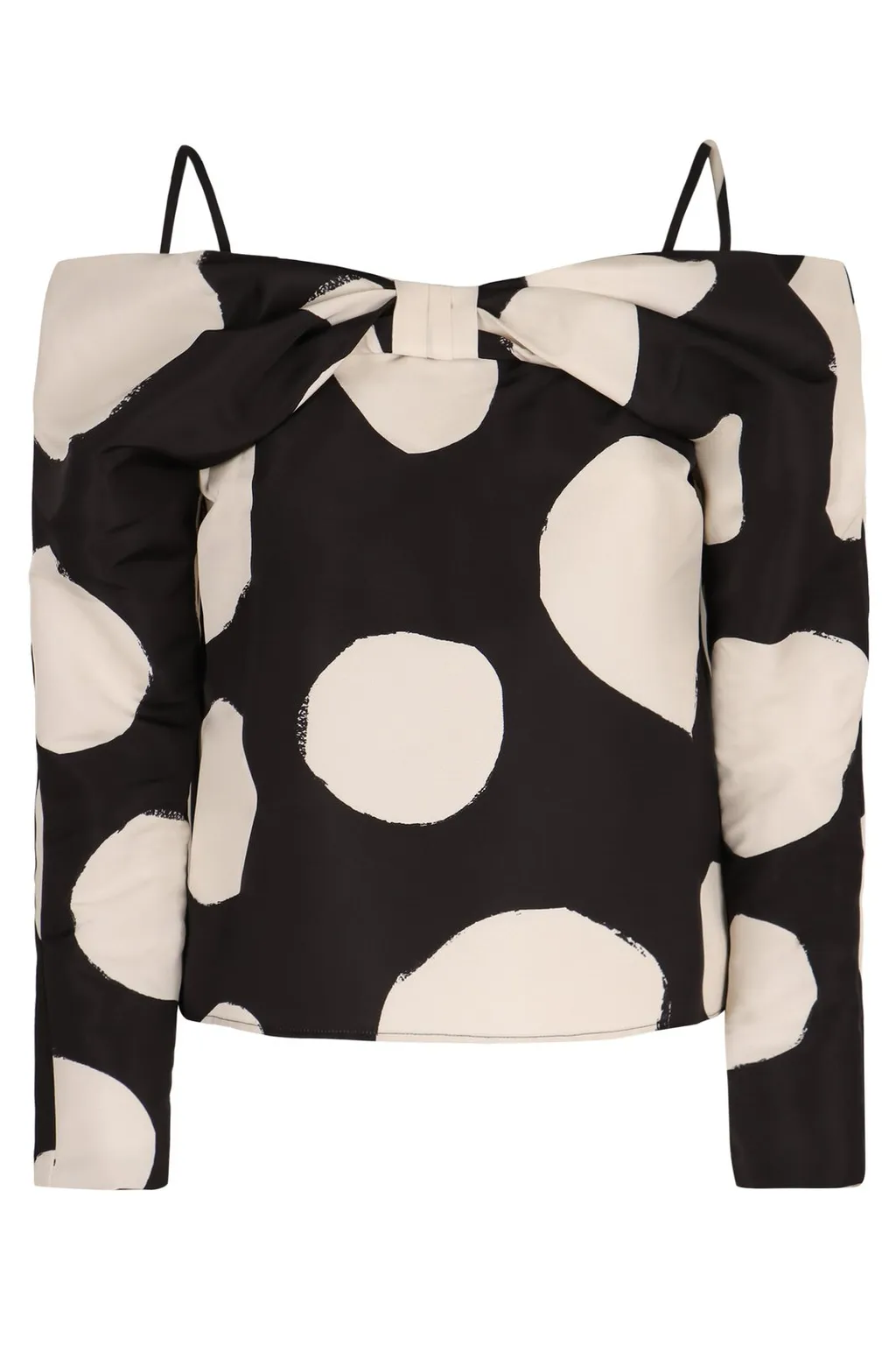 Nina Ricci Polka-Dot Off Shoulder Top