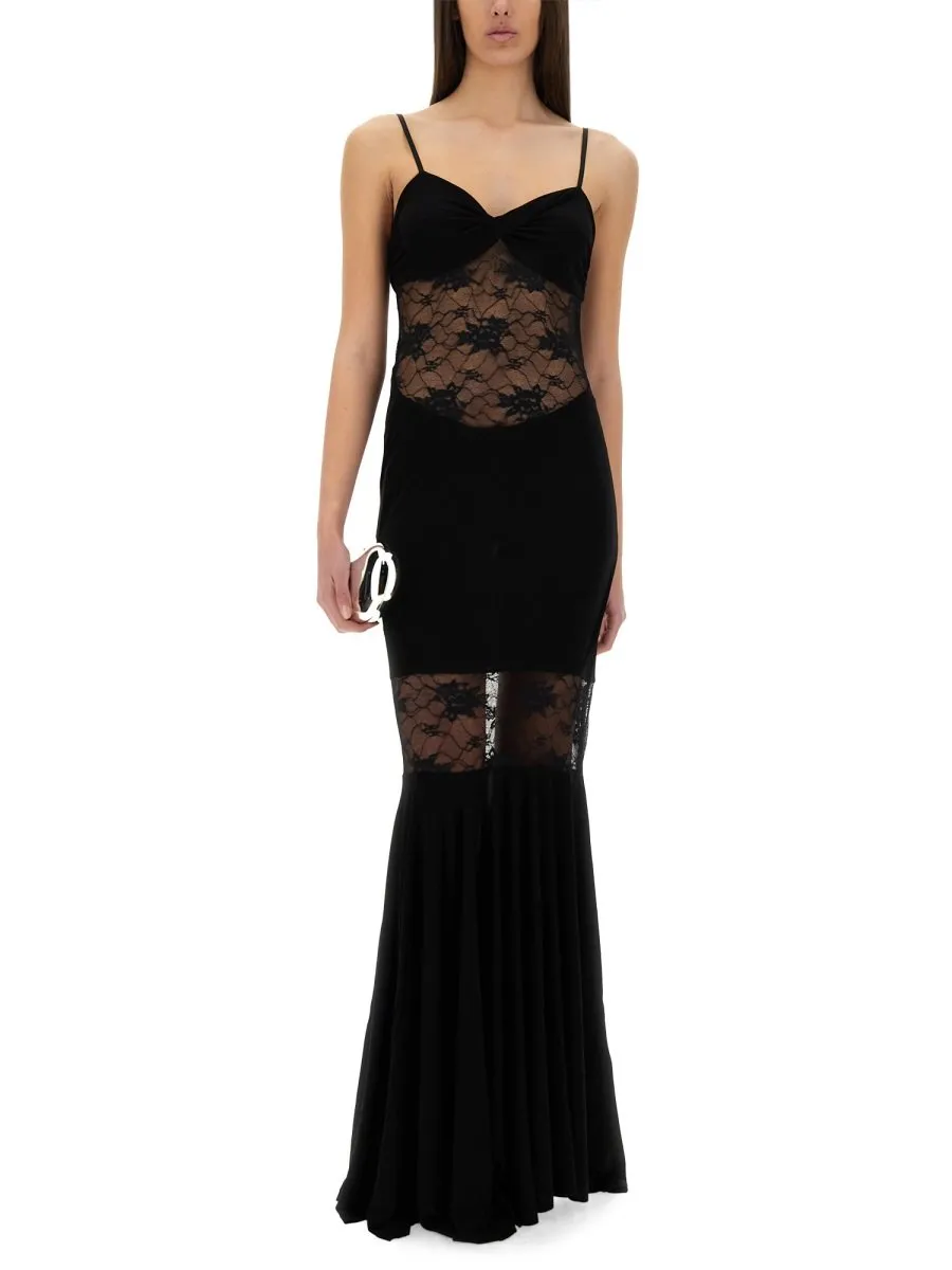 Nina Ricci Mermaid Dress With Lace Panels