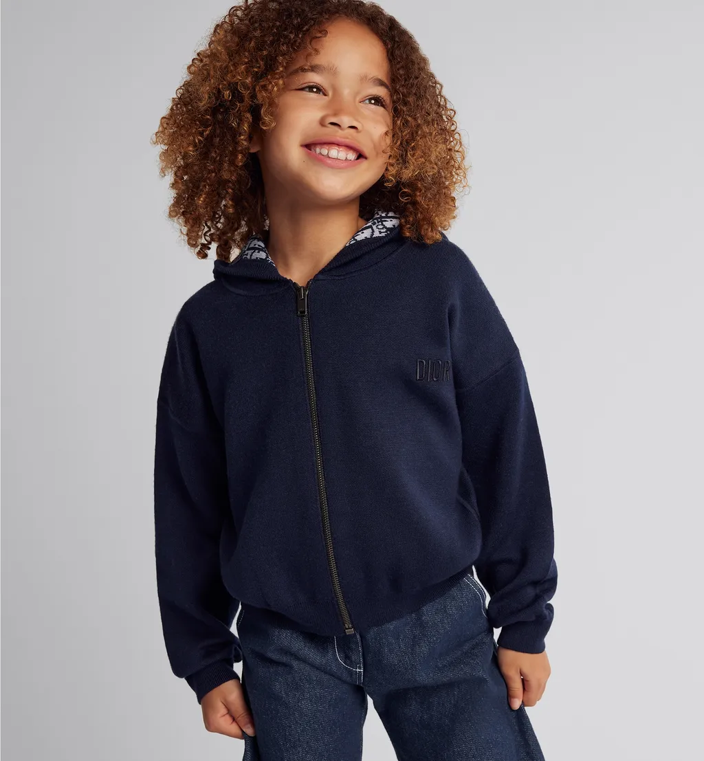 Kids' Reversible Zipped Cardigan With Hood