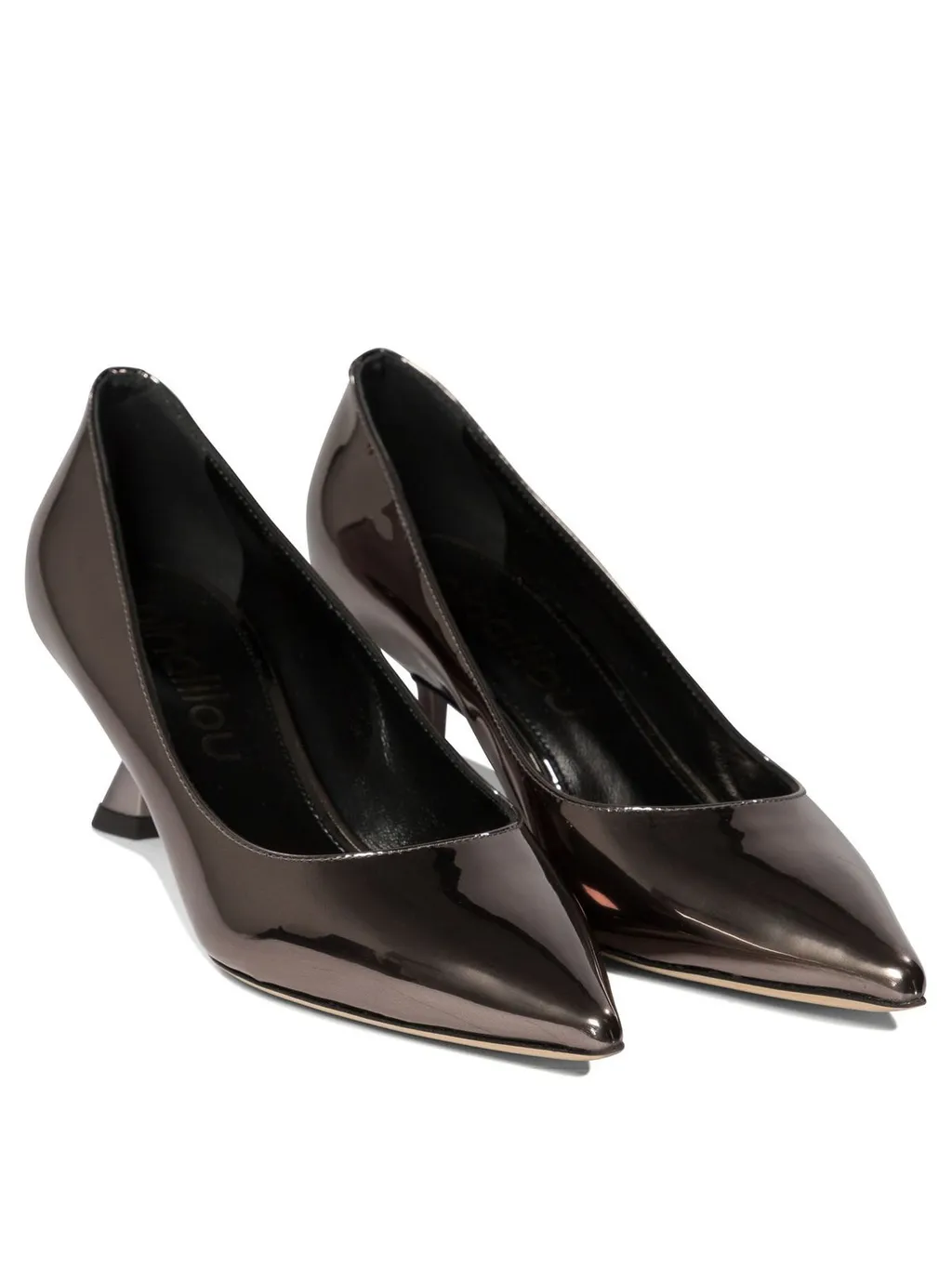 Ninalilou Mirror-Effect Kitten Heel Pumps