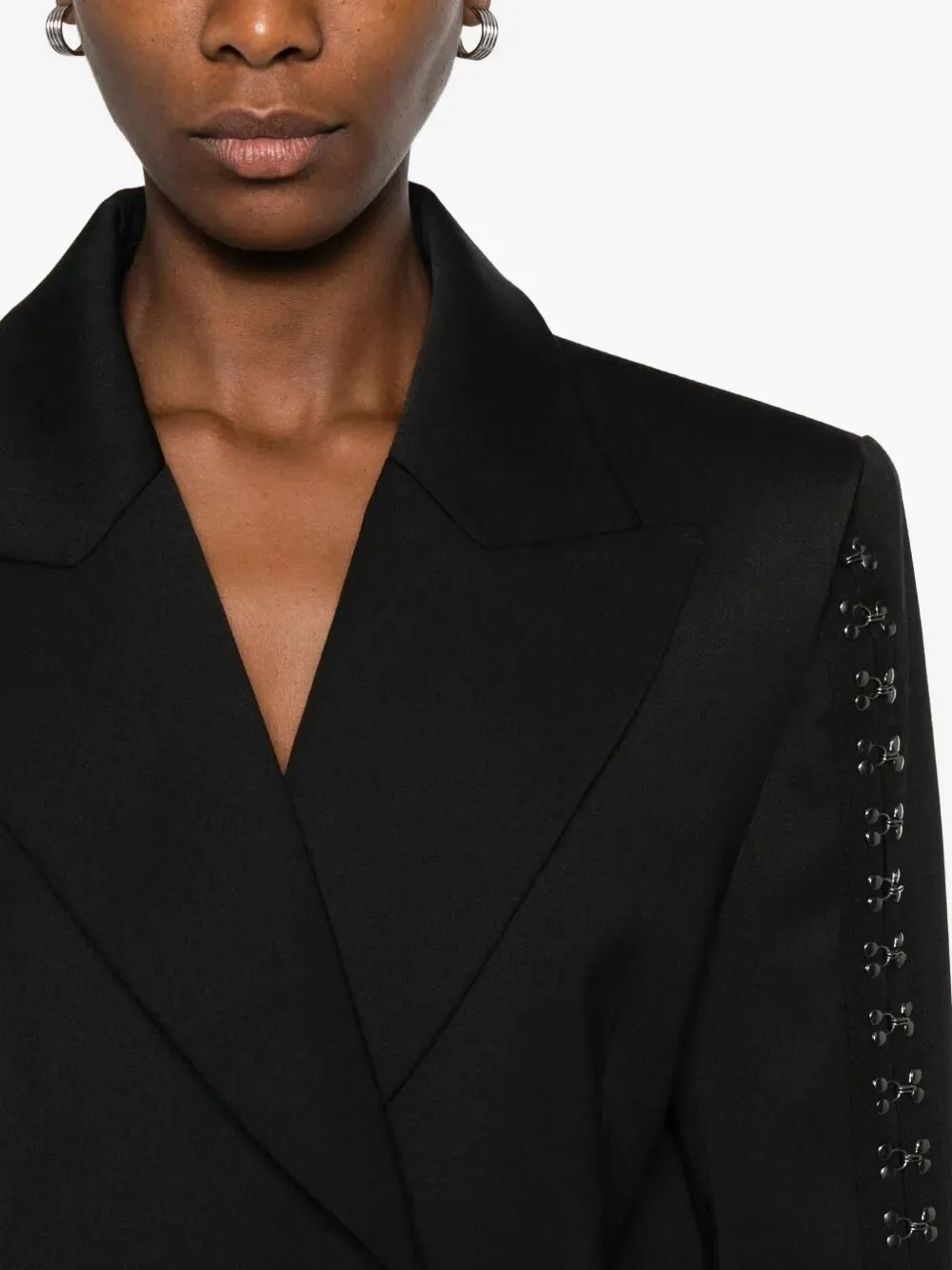 Nissa Eyelet-Trim Evening Blazer