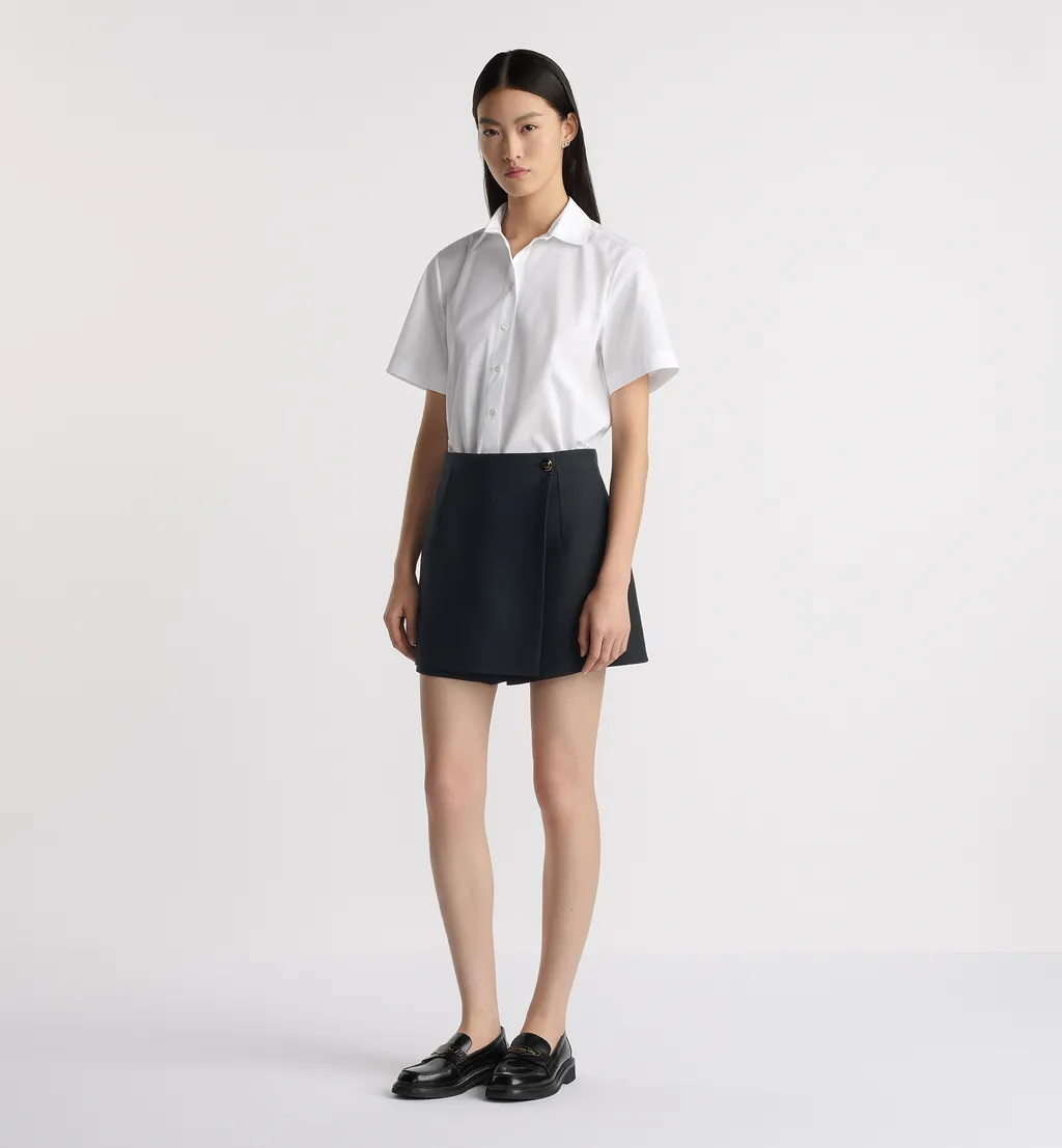 Cropped Button-Up Blouse