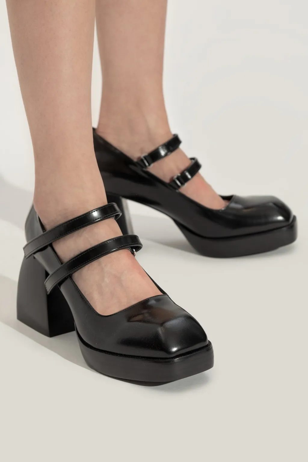 Nodaleto Double Strap Block Heel Pumps