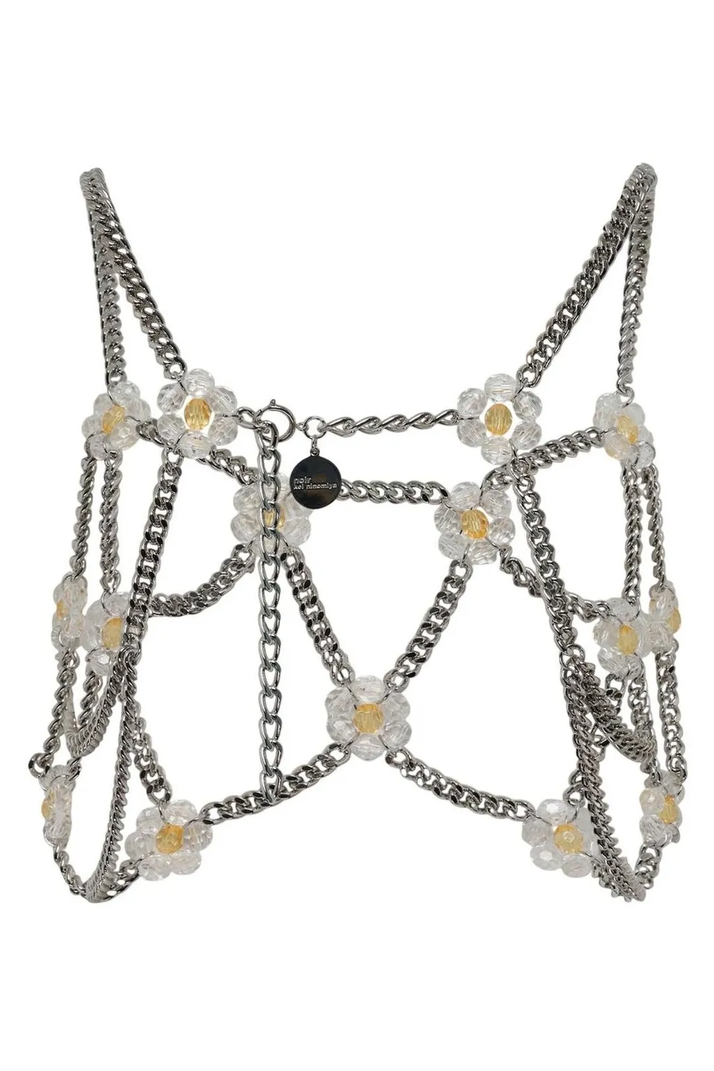 Noir Kei Ninomiya Flower-Embellished Chain Harness