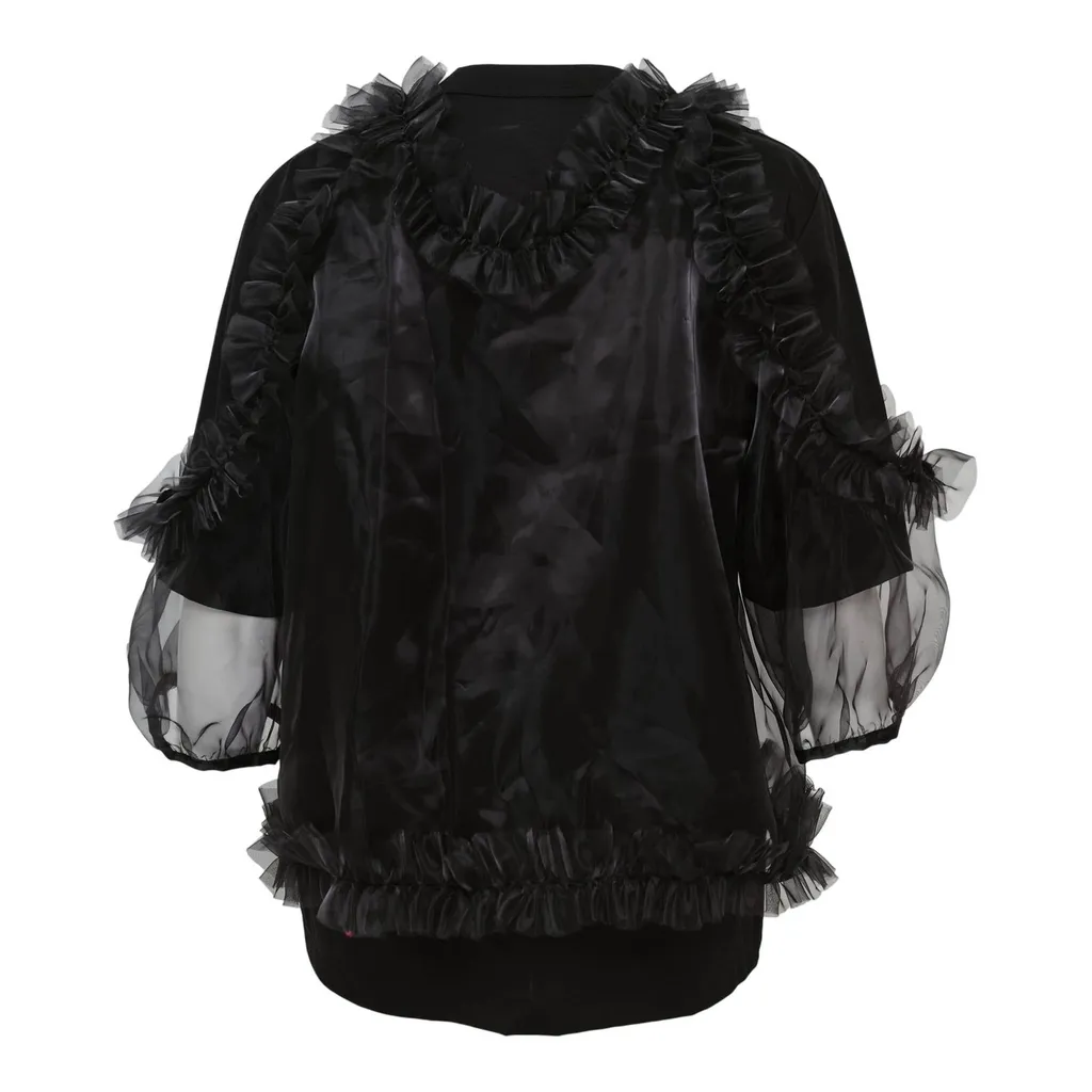 Noir Kei Ninomiya Tulle Overlay T-Shirt