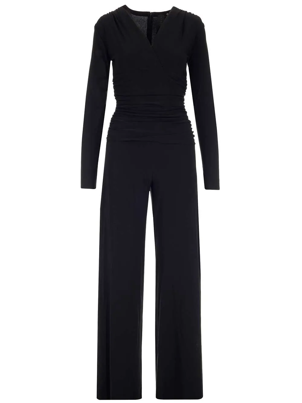 Norma Kamali V-Neck Gathered Jumpsuit