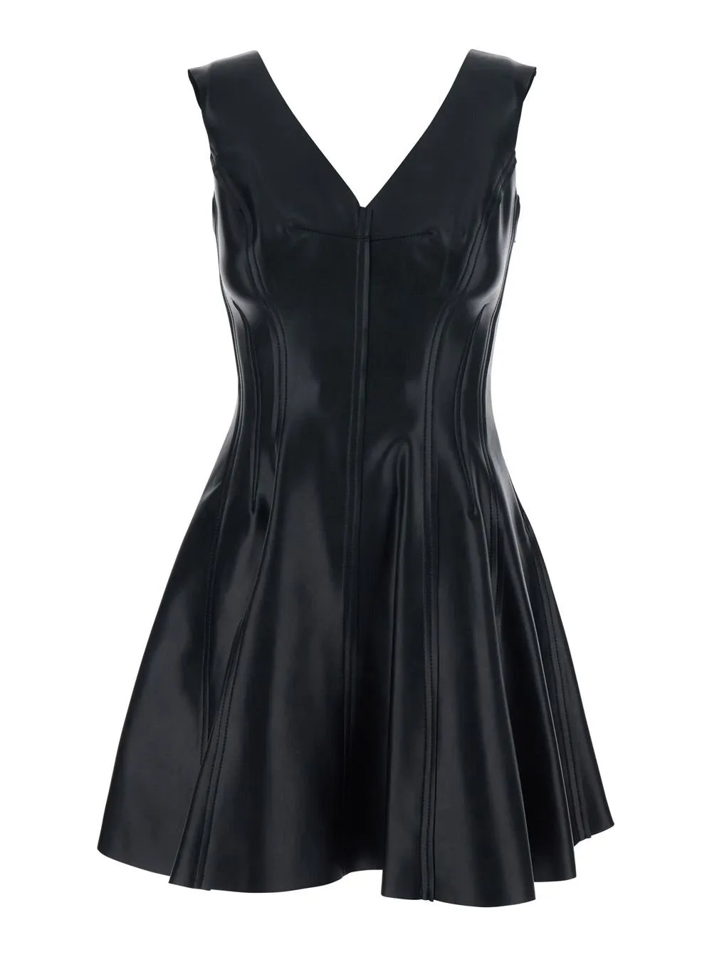 Norma Kamali V-Neck Flared Dress