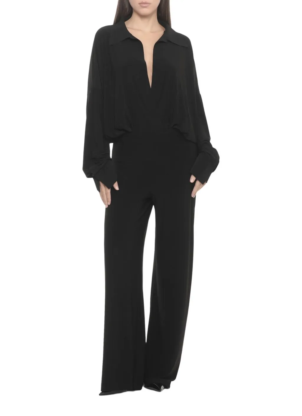 Norma Kamali Elastic-Waist Wide-Leg Pants