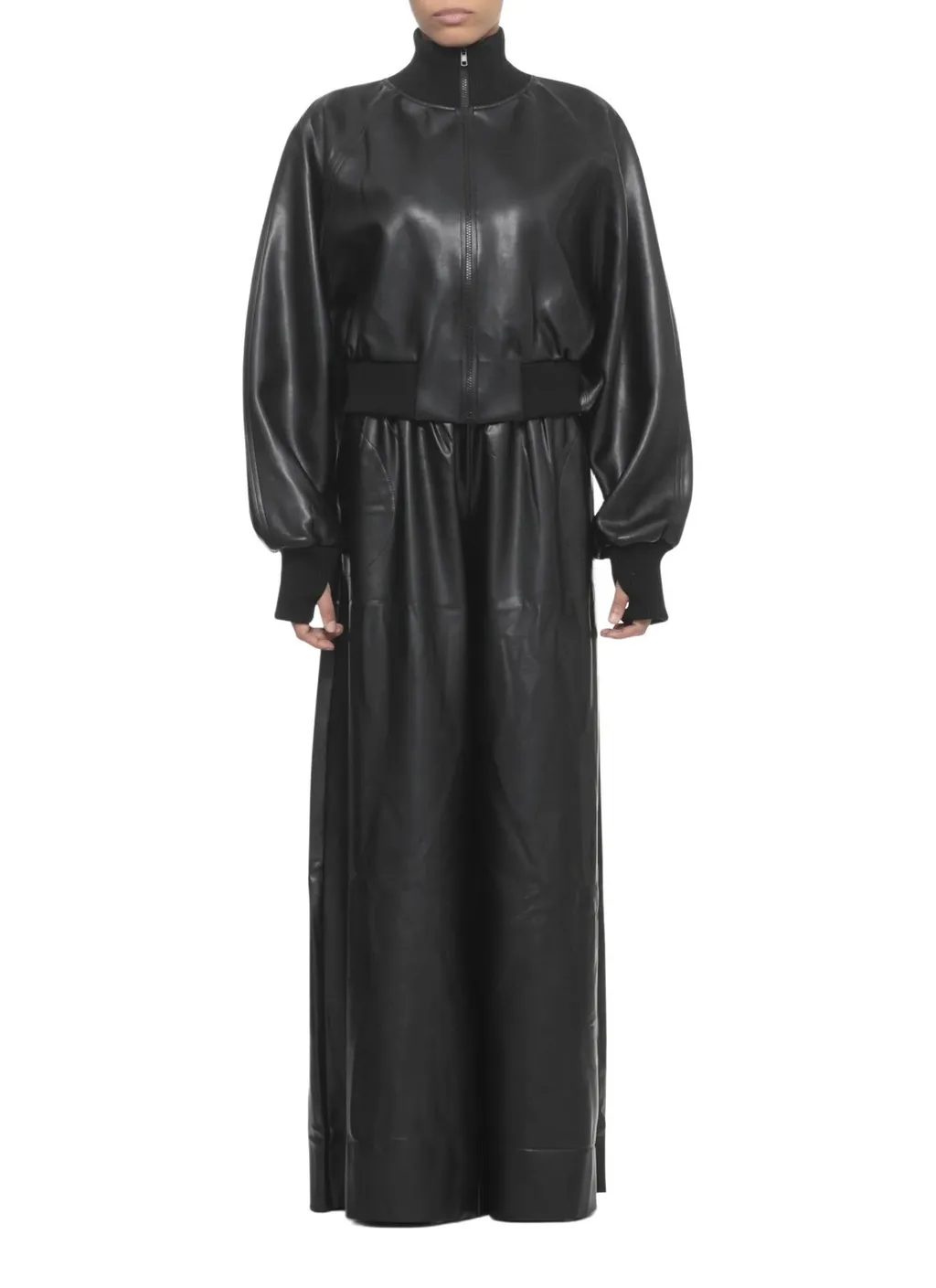 Norma Kamali Elastic-Waist Wide-Leg Pants