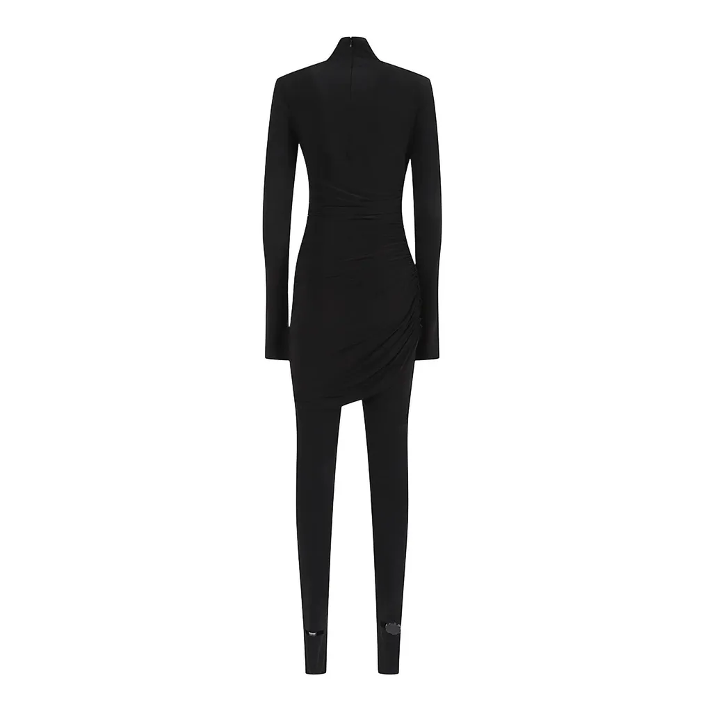 Norma Kamali Ruched Turtleneck Dress