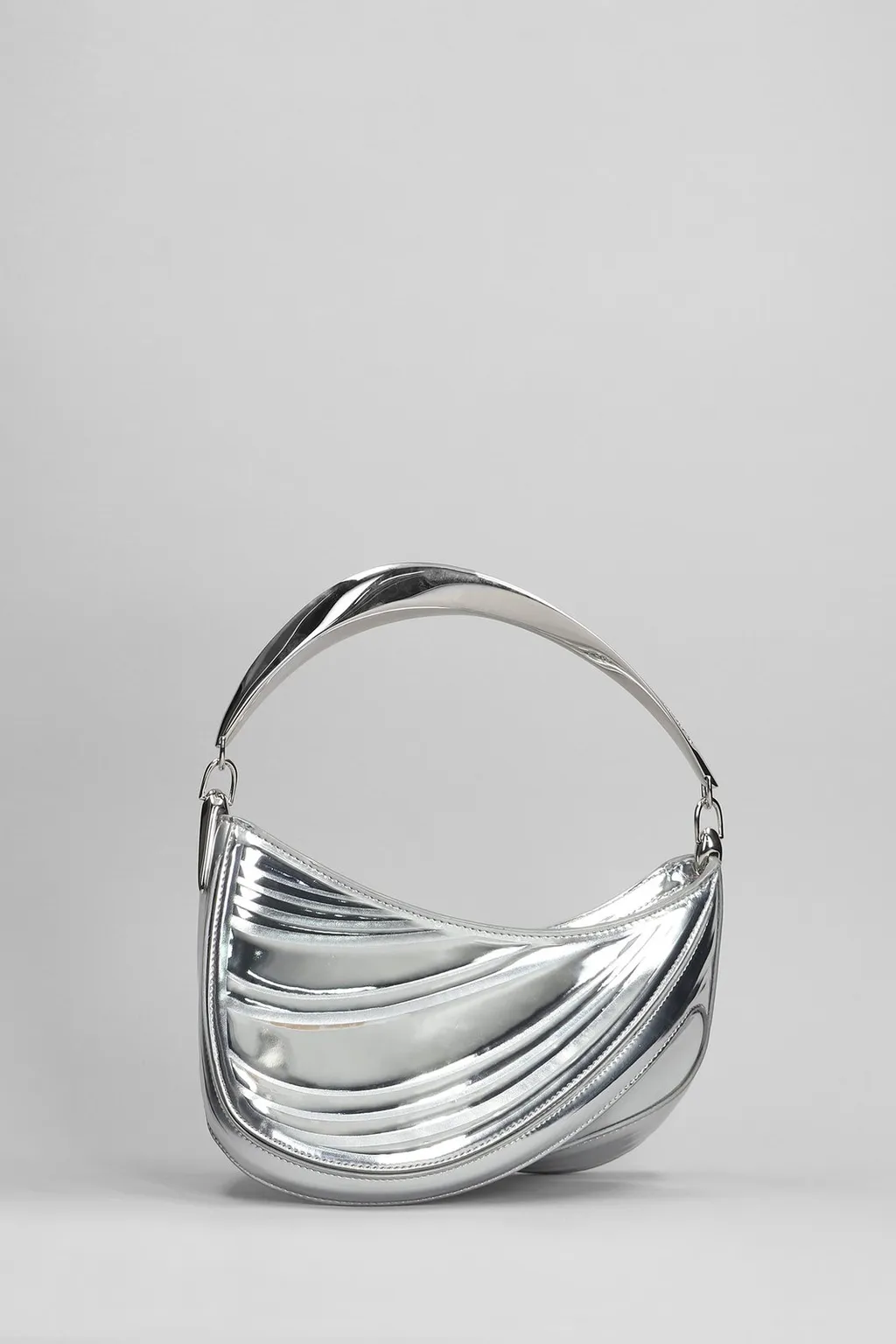 Mugler Curve 01 Foiled Finish Shoulder Bag