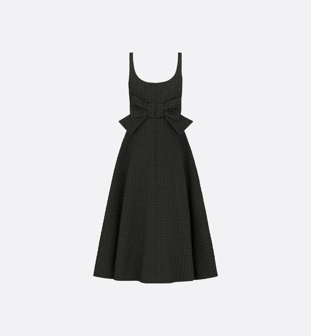 Mid-Length Microcannage Flared Dress