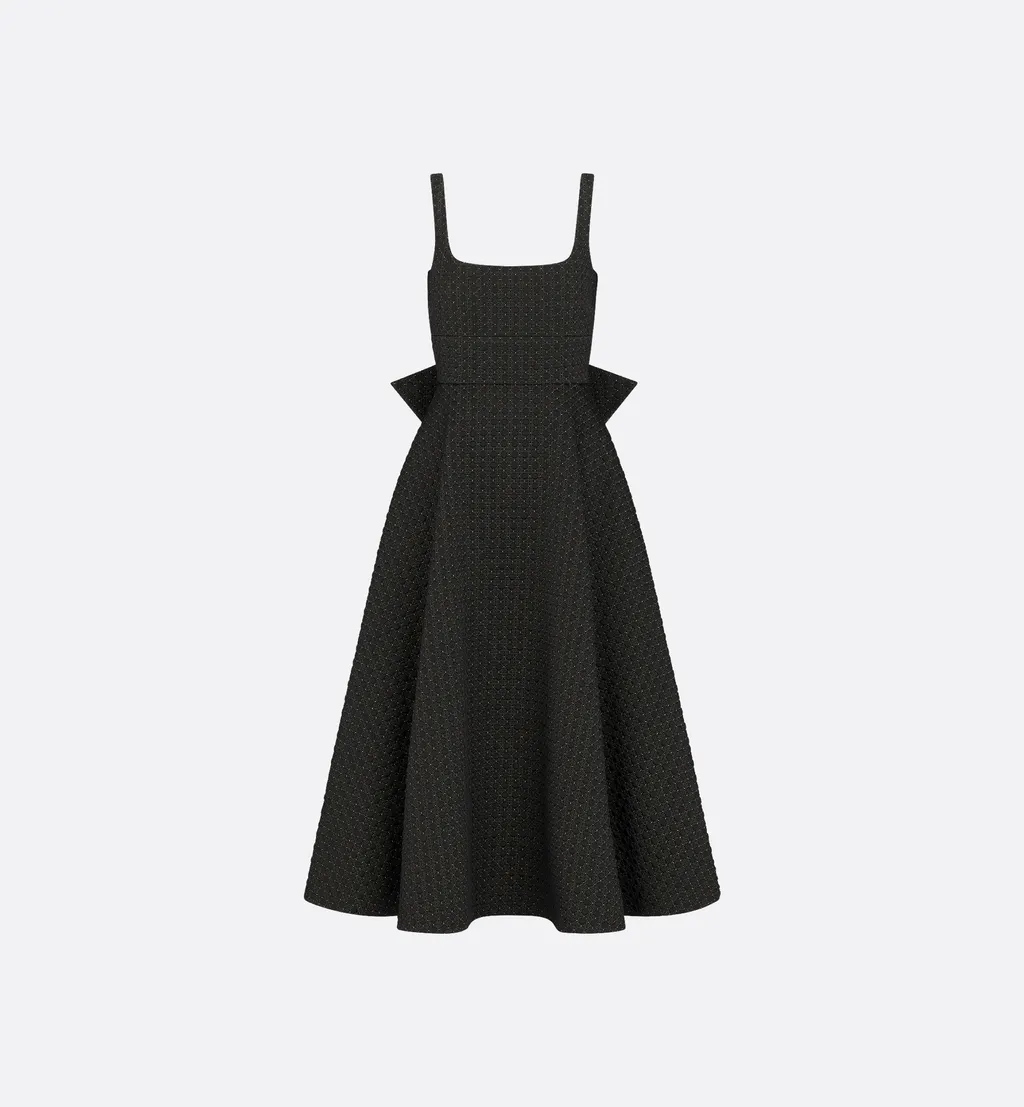 Mid-Length Microcannage Flared Dress