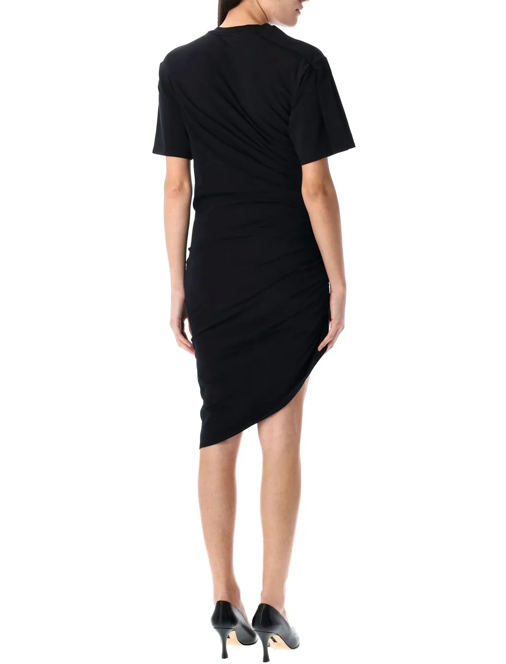 Mugler Draped Pierced Day Midi Dress