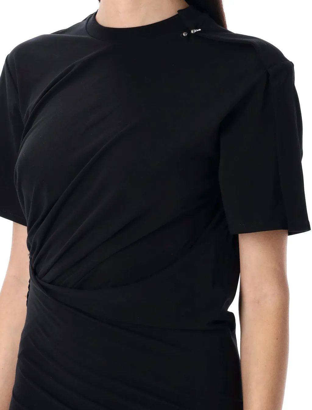 Mugler Draped Pierced Day Midi Dress