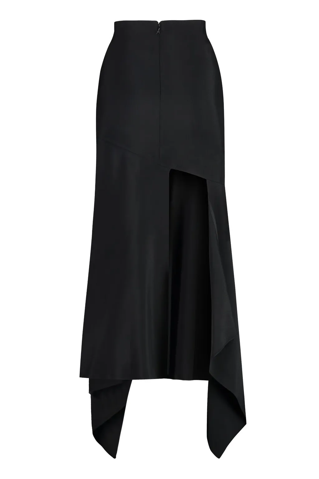 Mugler Gabardine Asymmetric Midi Skirt