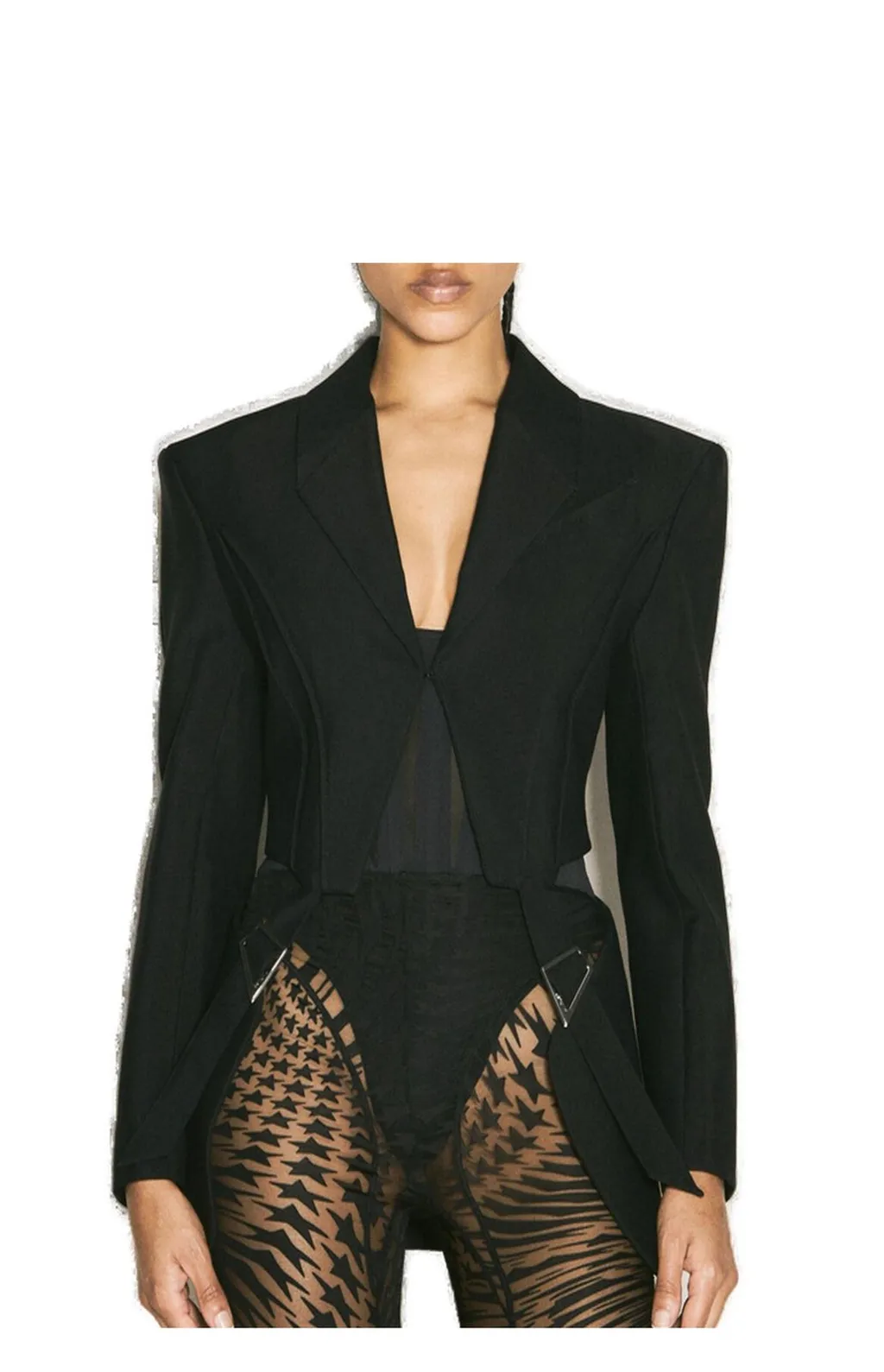 Mugler Buckled Tailored Blazer