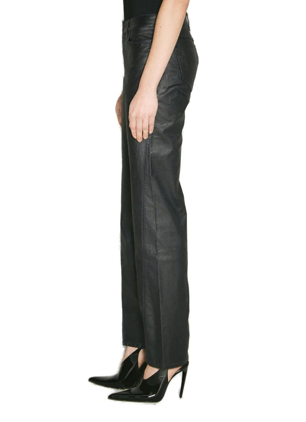 Mugler Waxed Straight-Leg Jeans