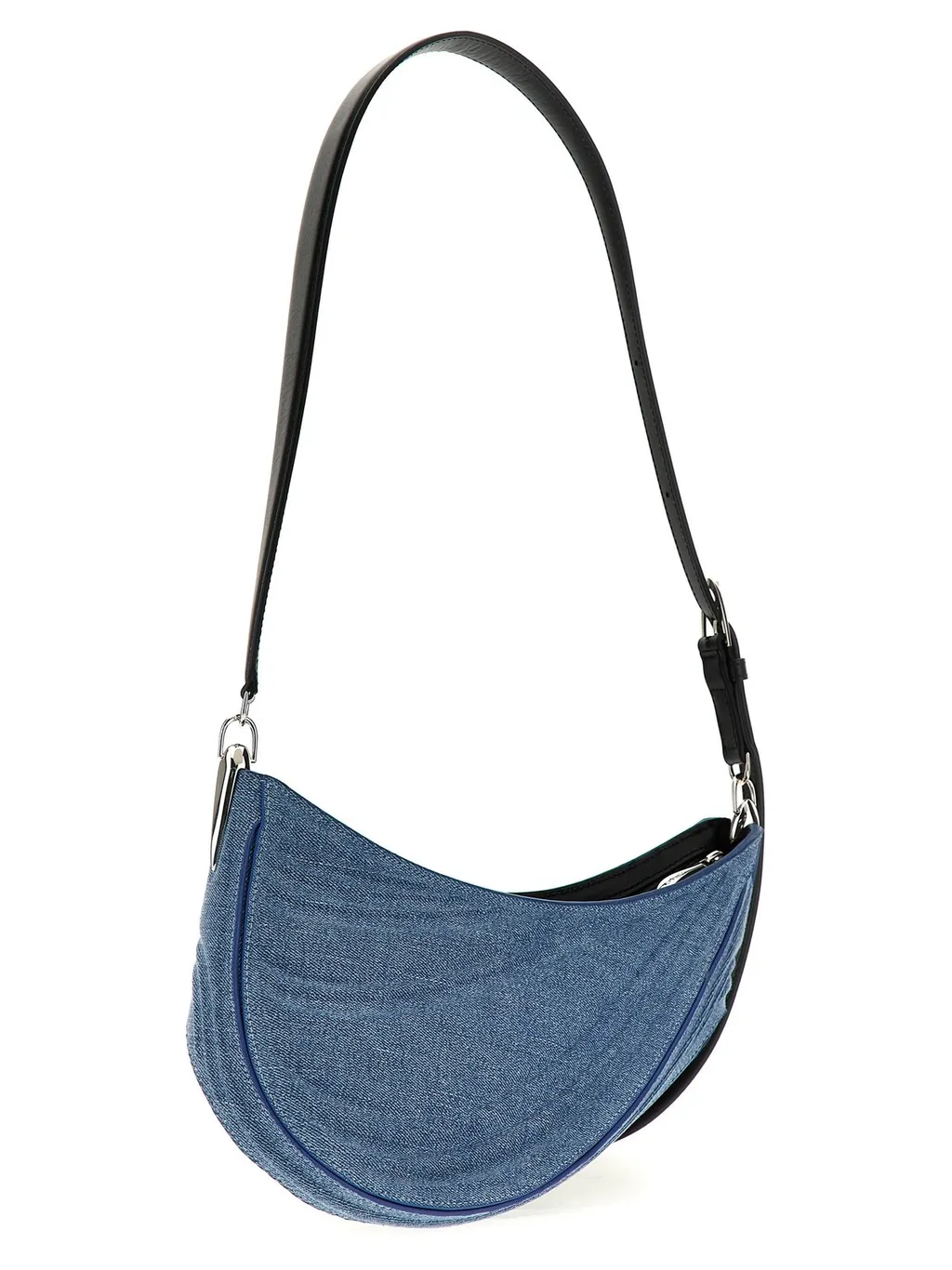 Mugler Medium Denim Spiral Curve 01 Denim Shoulder Bag