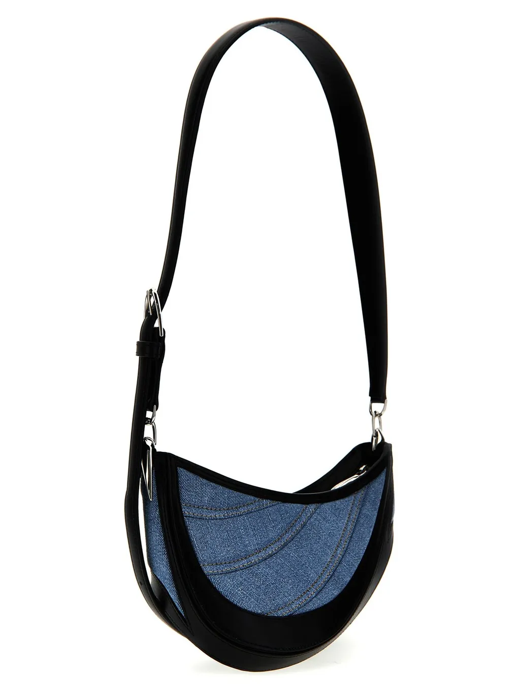 Mugler Small Spiral Curve 01 Logo Lettering Shoulder Bag