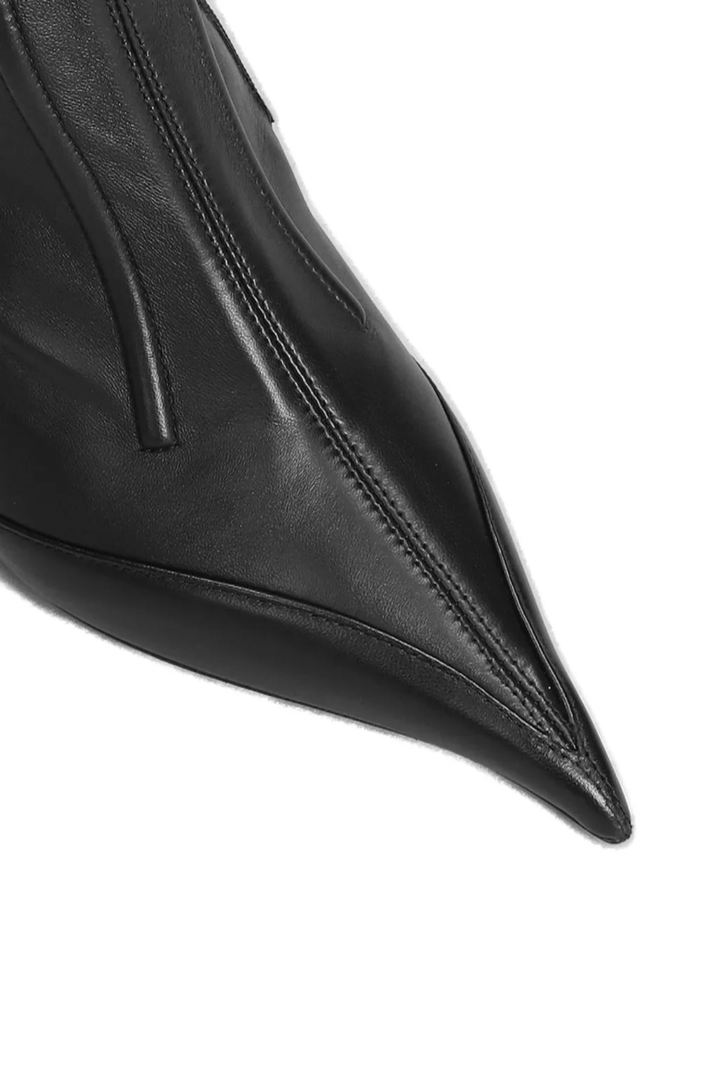 Mugler Seam Detailed Pointed Toe Ankle Boots