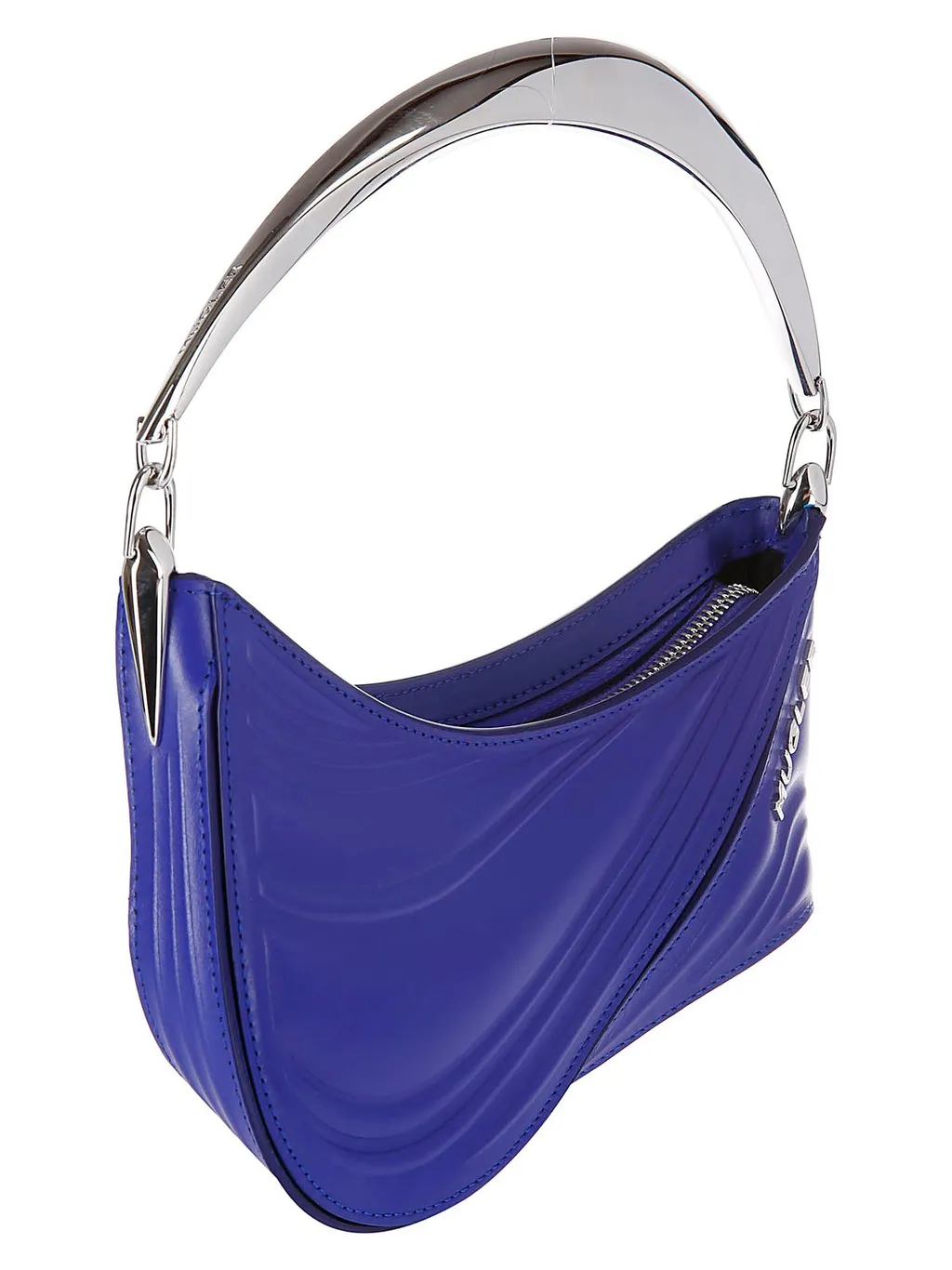 Mugler Logo Plaque Zipped Shoulder Bag