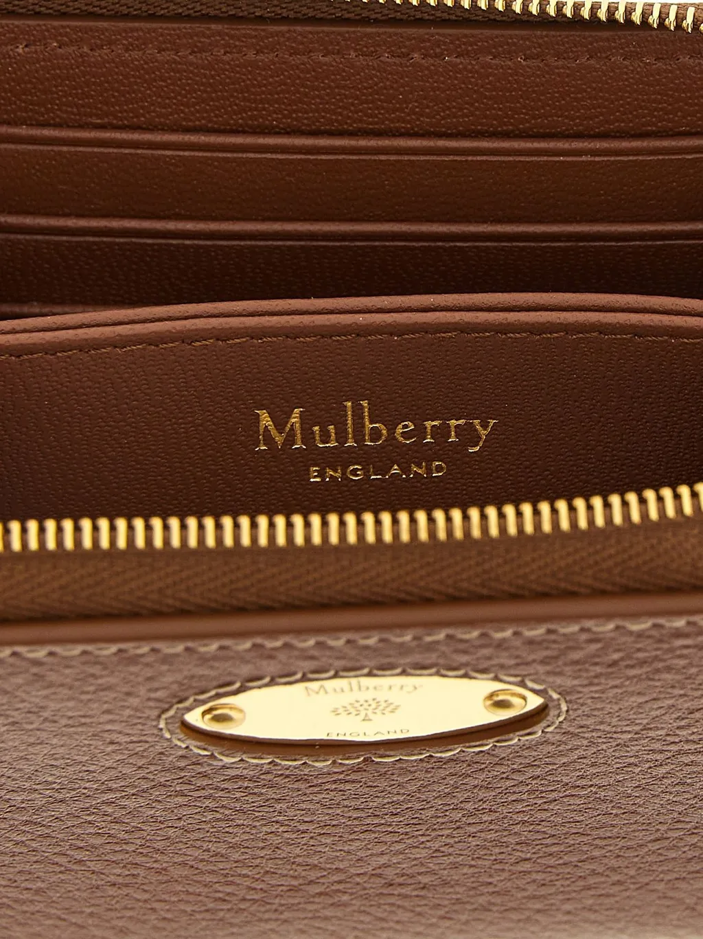 Mulberry Logo Plaque Zip-Around Wallet