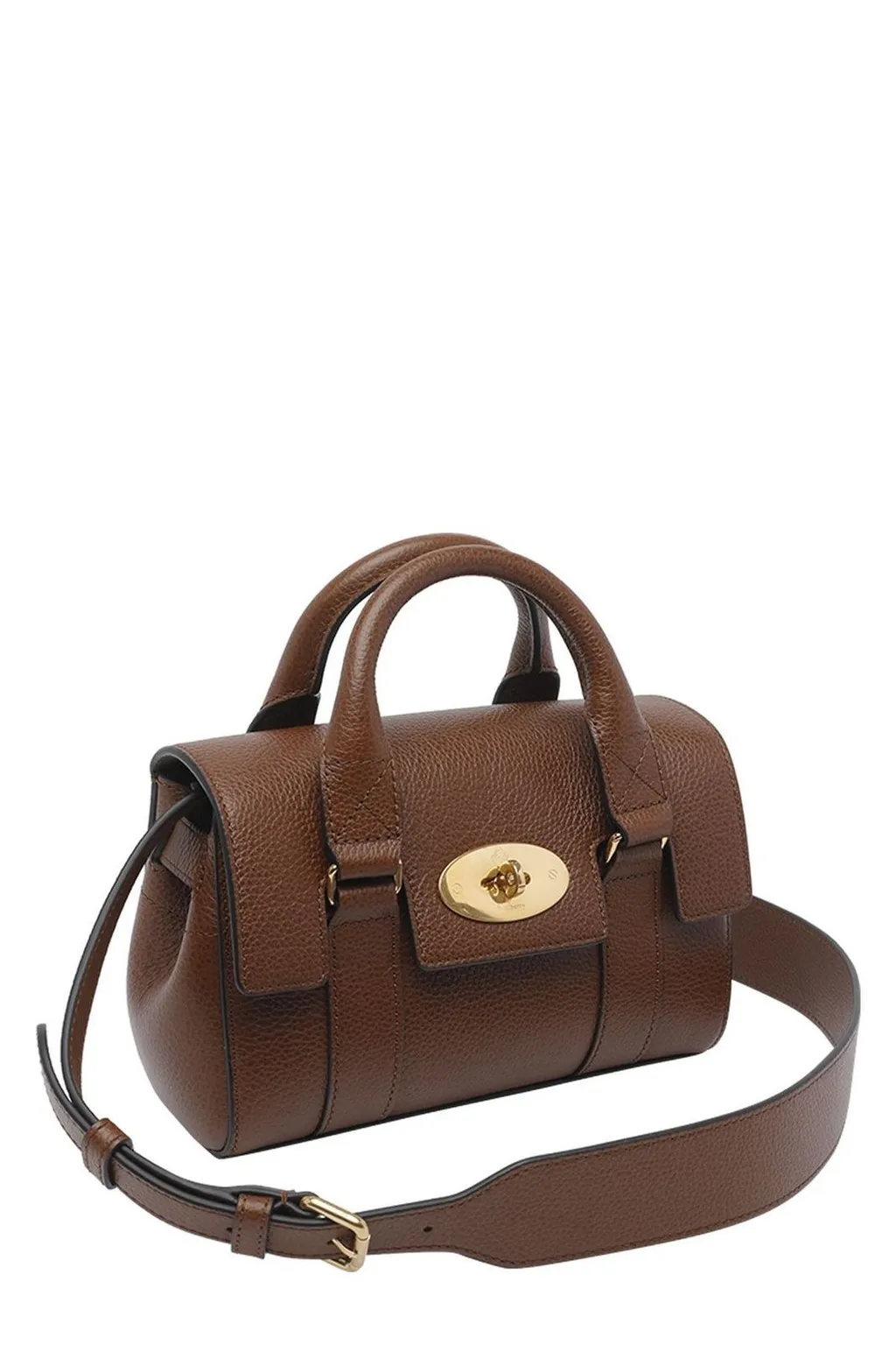 Mulberry Logo Engraved Foldover Top Tote Bag