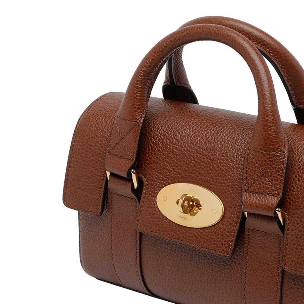 Mulberry Logo Engraved Foldover Top Tote Bag
