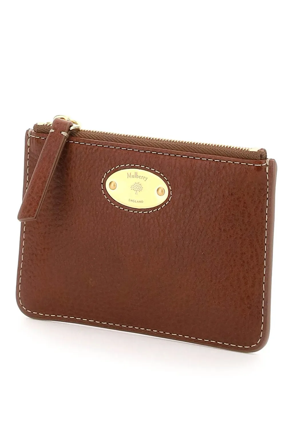 Mulberry Logo Engraved Zipped Coin Pouch